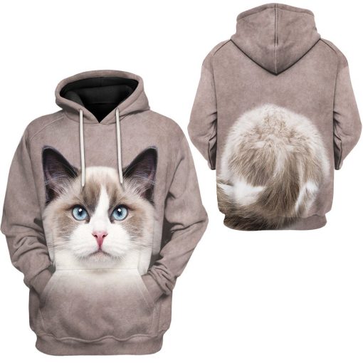 Gearhuman 3D Ragdoll Cat Tshirt Hoodie Apparel GL22121 3D Apparel