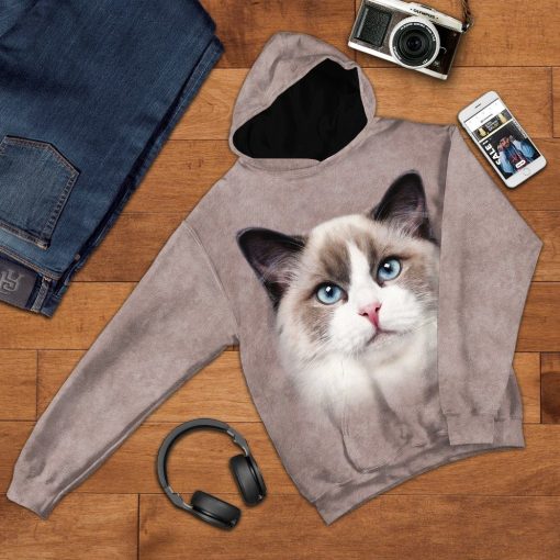 Gearhuman 3D Ragdoll Cat Tshirt Hoodie Apparel GL22121 3D Apparel