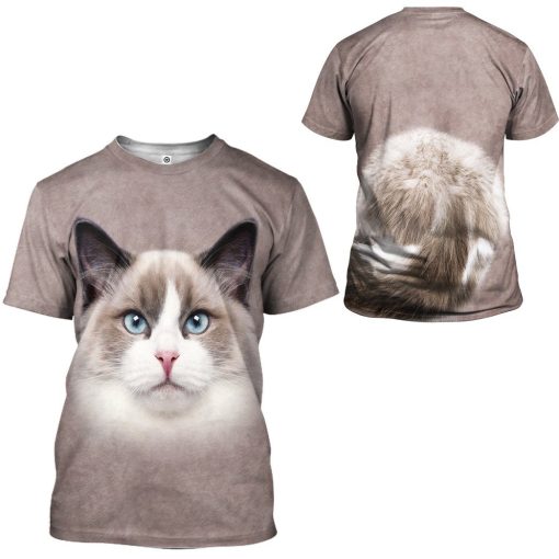 Gearhuman 3D Ragdoll Cat Tshirt Hoodie Apparel GL22121 3D Apparel