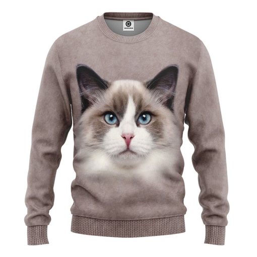 Gearhuman 3D Ragdoll Cat Tshirt Hoodie Apparel GL22121 3D Apparel Long Sleeve S