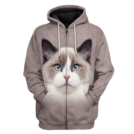 Gearhuman 3D Ragdoll Cat Tshirt Hoodie Apparel GL22121 3D Apparel Zip Hoodie S
