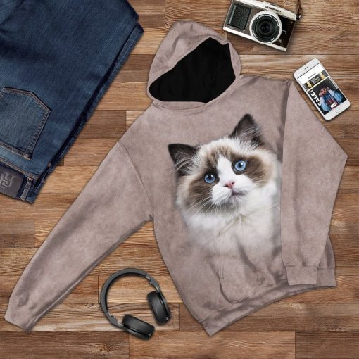 Gearhuman 3D Ragdoll Cat Tshirt Hoodie Apparel ZL17123 3D Apparel