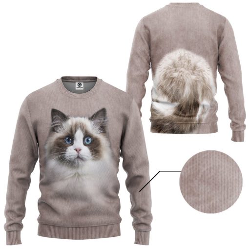 Gearhuman 3D Ragdoll Cat Tshirt Hoodie Apparel ZL17123 3D Apparel
