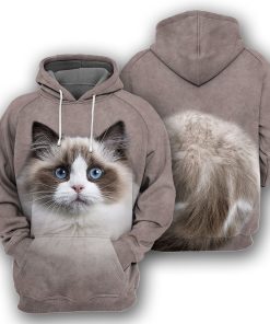 Gearhuman 3D Ragdoll Cat Tshirt Hoodie Apparel ZL17123 3D Apparel 
