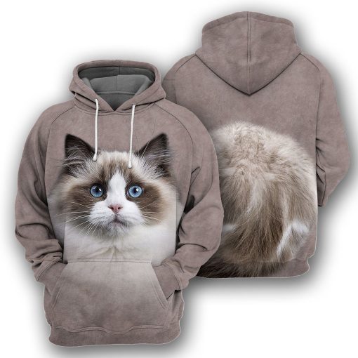 Gearhuman 3D Ragdoll Cat Tshirt Hoodie Apparel ZL17123 3D Apparel