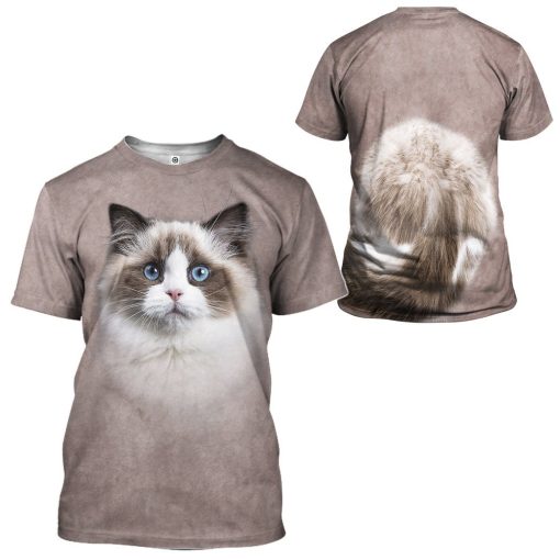 Gearhuman 3D Ragdoll Cat Tshirt Hoodie Apparel ZL17123 3D Apparel