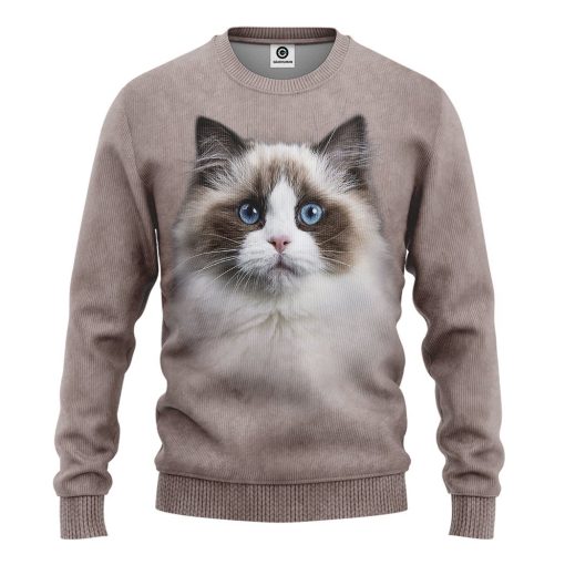 Gearhuman 3D Ragdoll Cat Tshirt Hoodie Apparel ZL17123 3D Apparel Long Sleeve S