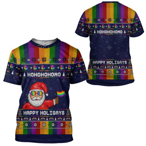 Gearhumans 3D Rainbow Santa Claus Custom Tshirt Hoodie Apparel 7 Gearhuman 3D Rainbow Santa Claus Custom Tshirt Hoodie Apparel CW271019 3D Apparel