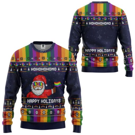 Gearhumans 3D Rainbow Santa Claus Custom Tshirt Hoodie Apparel 6 Gearhuman 3D Rainbow Santa Claus Custom Tshirt Hoodie Apparel CW271019 3D Apparel