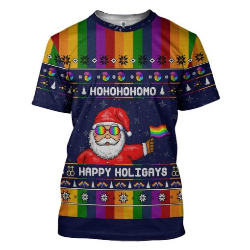 Gearhumans 3D Rainbow Santa Claus Custom Tshirt Hoodie Apparel 3 Gearhuman 3D Rainbow Santa Claus Custom Tshirt Hoodie Apparel CW271019 3D Apparel T-Shirt S