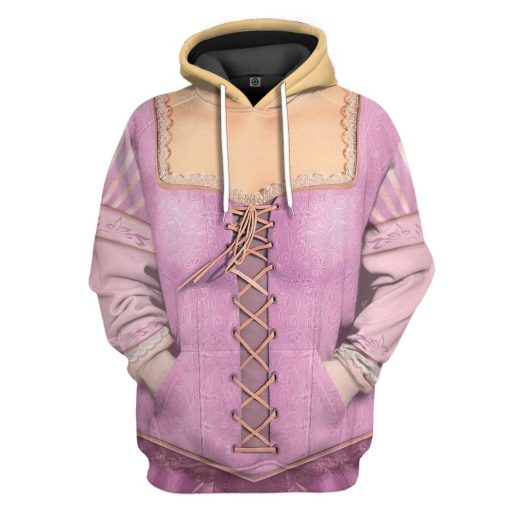 Gearhuman 3D Rapunzel Princess Custom Tshirt Hoodie Appreal CC24113 3D Apparel Hoodie S