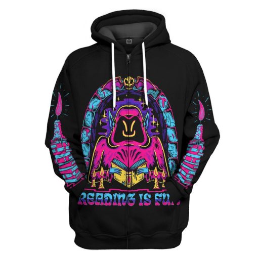 Gearhuman 3D Reading Is Fun Custom Hoodie Apparel GV090915 3D Custom Fleece Hoodies Zip Hoodie S