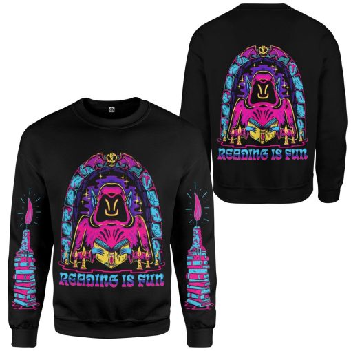 Gearhuman 3D Reading Is Fun Custom Sweatshirt Apparel GV090915 Sweatshirt