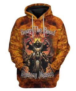 Gearhuman 3D Reap The Road Highway Menace Custom Custom Hoodie Apparel GW10072 3D Custom Fleece Hoodies Hoodie S 