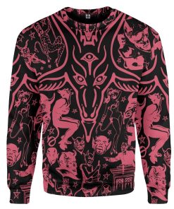 Gearhuman 3D Red Baphomet Custom Sweatshirt Apparel GW11091 Sweatshirt Sweatshirt S 