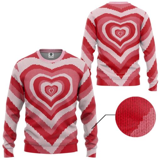 Gearhumans GearHuman 3D Red Heart Wave Custom Sweater 2 GearHuman 3D Red Heart Wave Custom Sweater GR11016 3D Apparel