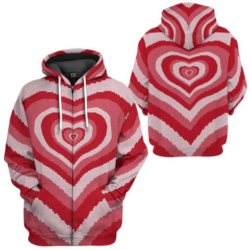 Gearhumans GearHuman 3D Red Heart Wave Custom Sweater 4 GearHuman 3D Red Heart Wave Custom Sweater GR11016 3D Apparel
