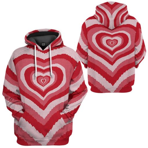 Gearhumans GearHuman 3D Red Heart Wave Custom Sweater 1 GearHuman 3D Red Heart Wave Custom Sweater GR11016 3D Apparel
