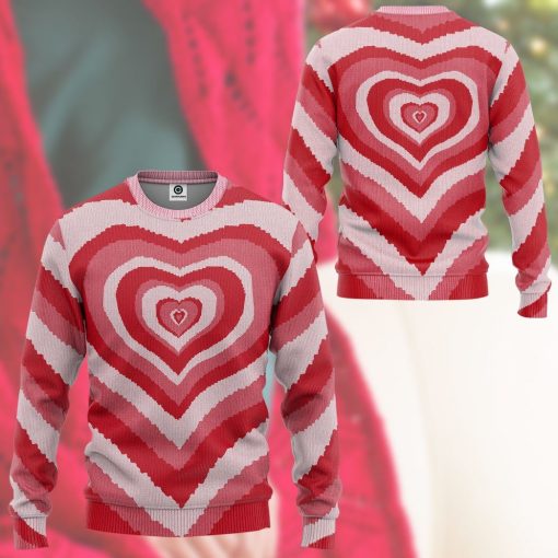 Gearhumans GearHuman 3D Red Heart Wave Custom Sweater 13 GearHuman 3D Red Heart Wave Custom Sweater GR11016 3D Apparel