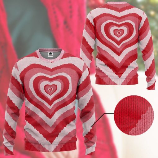 Gearhumans GearHuman 3D Red Heart Wave Custom Sweater 9 GearHuman 3D Red Heart Wave Custom Sweater GR11016 3D Apparel