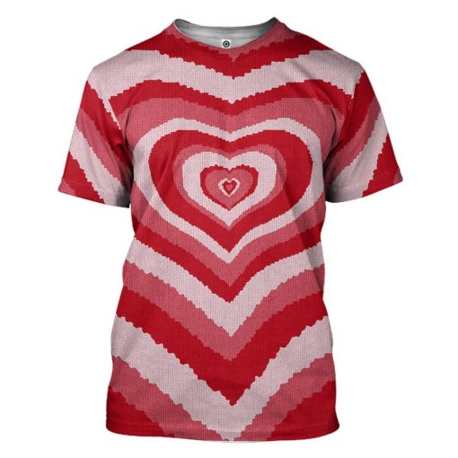Gearhumans GearHuman 3D Red Heart Wave Custom Sweater 7 GearHuman 3D Red Heart Wave Custom Sweater GR11016 3D Apparel T-Shirt S