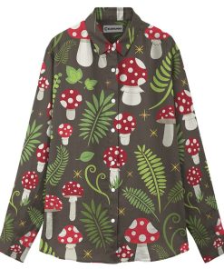 Gearhuman 3D Red Mushroom Linen Shirt For Woman GV300917 Linen Shirt Linen Shirt S 