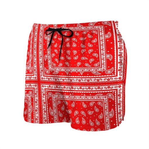 Gearhuman 3D Red Paisley Bandana Shorts ZK3105213 Men Shorts