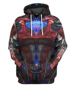 Gearhuman 3D Red Power Ranger 2017 Custom Hoodie Apparel GJ25091 3D Apparel Hoodie S 