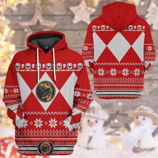 Gearhuman 3D Red Power Ranger Custom Tshirt Hoodie Apparel CW291011 3D Apparel