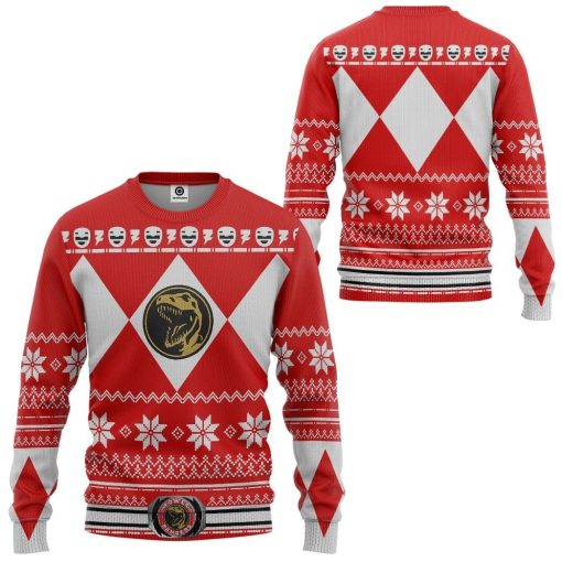 Gearhuman 3D Red Power Ranger Custom Tshirt Hoodie Apparel CW291011 3D Apparel