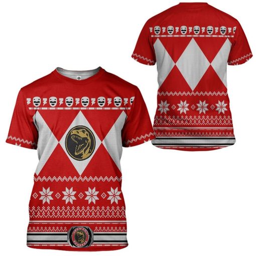 Gearhuman 3D Red Power Ranger Custom Tshirt Hoodie Apparel CW291011 3D Apparel