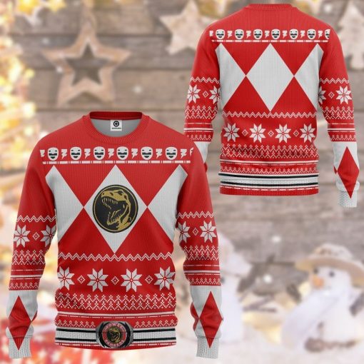 Gearhuman 3D Red Power Ranger Custom Tshirt Hoodie Apparel CW291011 3D Apparel