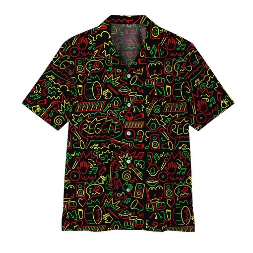 Gearhuman 3D Reggae Hawaii Shirt ZK1406214 Hawai Shirt Short Sleeve Shirt S