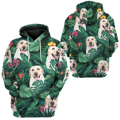 Gearhuman 3D Retriver Tropical Hoodie Apparel GL08073 3D Custom Fleece Hoodies