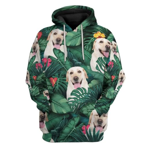Gearhuman 3D Retriver Tropical Hoodie Apparel GL08073 3D Custom Fleece Hoodies Hoodie S