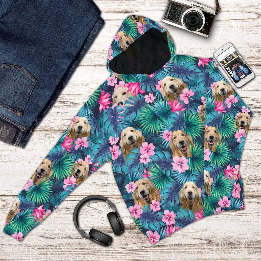 Gearhumans 3D Retriver Tropical Hoodie Apparel 4 Gearhuman 3D Retriver Tropical Hoodie Apparel GL08078 3D Custom Fleece Hoodies