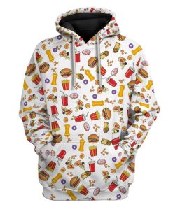 Gearhuman 3D Retro Junk Food Custom Fleece Hoodie Apparel GW09047 3D Custom Fleece Hoodies Hoodie S 
