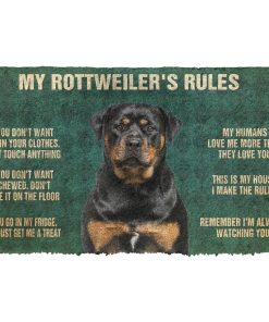 Gearhuman 3D Rottweiler's Rules Doormat GK250127 Doormat Doormat S(15,8''x23,6'')
