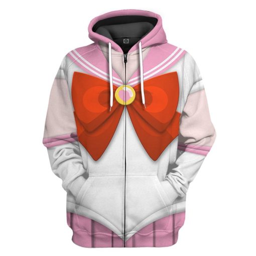 Gearhuman 3D Sailor Chibi Moon Custom Tshirt Hoodie Apparel CC311213 3D Apparel Zip Hoodie S