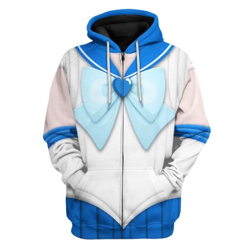 Gearhuman 3D Sailor Mercury Custom Tshirt Hoodie Apparel CC15122 3D Apparel Zip Hoodie S