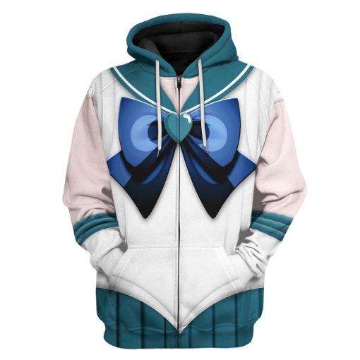 Gearhumans 3D Sailor Neptune Custom Tshirt Hoodie Apparel 4 Gearhuman 3D Sailor Neptune Custom Tshirt Hoodie Apparel CC15128 3D Apparel Zip Hoodie S