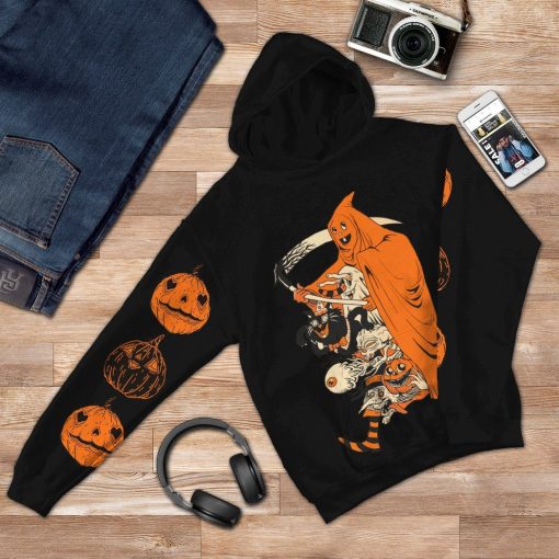 Gearhuman 3D Saint Halloween Custom Hoodie Apparel GV10092 3D Custom Fleece Hoodies