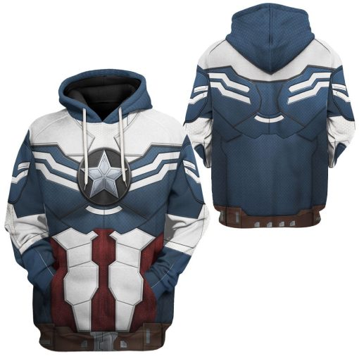 Gearhuman 3D Sam Wilson Captain America Custom Tshirt Hoodie Apparel CW17122 3D Apparel