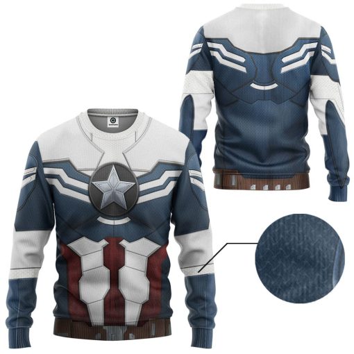 Gearhuman 3D Sam Wilson Captain America Custom Tshirt Hoodie Apparel CW17122 3D Apparel