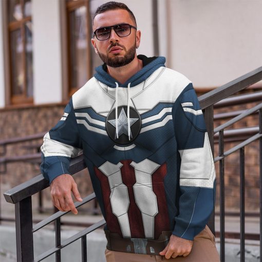 Gearhuman 3D Sam Wilson Captain America Custom Tshirt Hoodie Apparel CW17122 3D Apparel