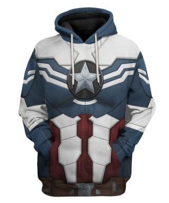 Gearhuman 3D Sam Wilson Captain America Custom Tshirt Hoodie Apparel CW17122 3D Apparel Hoodie S 