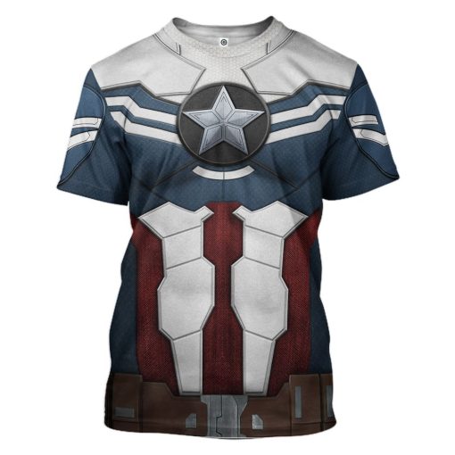 Gearhuman 3D Sam Wilson Captain America Custom Tshirt Hoodie Apparel CW17122 3D Apparel T-Shirt S