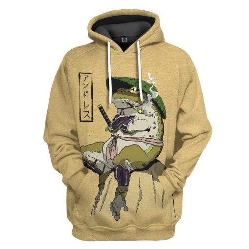 Gearhuman 3D Samurai Frog Custom Hoodie Apparel GS05085 3D Custom Fleece Hoodies Hoodie S