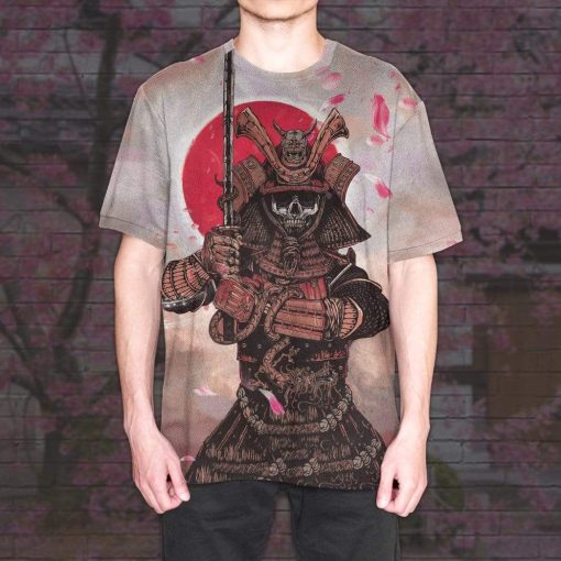 Gearhuman 3D Samurai Skull Custom T-Shirts Hoodies Apparel GM18021 3D Custom Fleece Hoodies