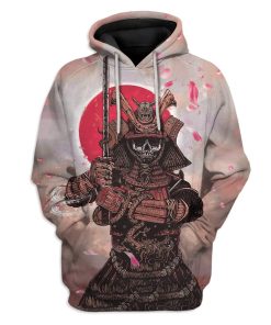 Gearhuman 3D Samurai Skull Custom T-Shirts Hoodies Apparel GM18021 3D Custom Fleece Hoodies Hoodie S 